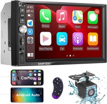 Sanptent Double Din Car Stereo Radio Apple Carplay Android 12 Inch Touchscreen - £36.52 GBP