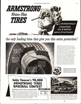 1952 Armstrong Rhino Flex Premium Tires Ad Riley Packard MG Ford Hudson ... - £17.72 GBP