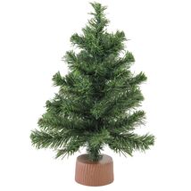 Gerson Company Mini Canadian Pine Christmas Tree in Natural Wood Base 12... - $19.78