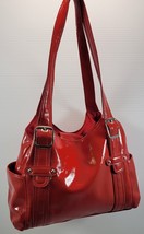 Women Attention Red Faux Leather Hand Bag Purse - £9.14 GBP