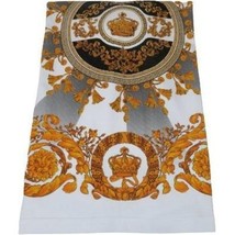 Men LAVERITA European Fashion Crew Shirt Rhine Stones Crown Florals 12089 White image 3