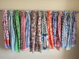 100 Pcs Wholesale Lot Handmade Block Print Cotton Sarong Scarf Pareo Beach Wrap - £14.00 GBP+