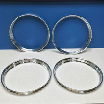 15&quot; Stainless Steel Chrome HOT ROD Ribbed Trim Rings / Beauty Rings SET/... - £87.92 GBP