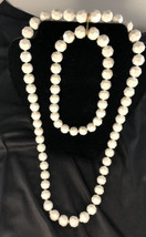 Vintage White faceted Plastic Beads Pull Apart Necklace  - $19.71