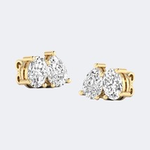 14K Yellow Gold Toi Et Moi Lab Grown Diamond Bezel Stud Earrings 2.00ctw - $73,979.66 MXN