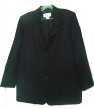 Black Blazer Jacket by Bedford Fair Lifestyles 100% Polyester Sz 16 - £35.76 GBP
