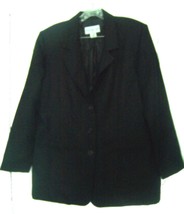 Black Blazer Jacket by Bedford Fair Lifestyles 100% Polyester Sz 16 - £35.54 GBP