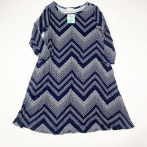Honey &amp; Lace Womens A-Line Dress Blue Size XS Chevron Pattern Long Sleev... - $222.71 MXN