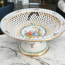 Klemm Dresden Porcelain Lattice Footed Bowl Antique Hand Painted Late 18... - $27.08