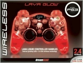dreamGEAR Lava Glow Wireless PS3 Gaming Controller RED Playstation 3 DGPS3-1347 - £40.46 GBP