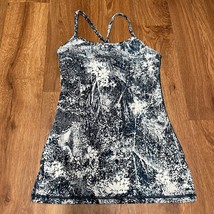 Lululemon Womens Blue White Floral Power Y Bra Tank Top Wildwood Size 4 Small - $35.64