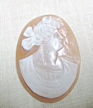 Antique Cameo Carved From Seashell 1 3/4 x 1 1/4 Inches - £15.94 GBP