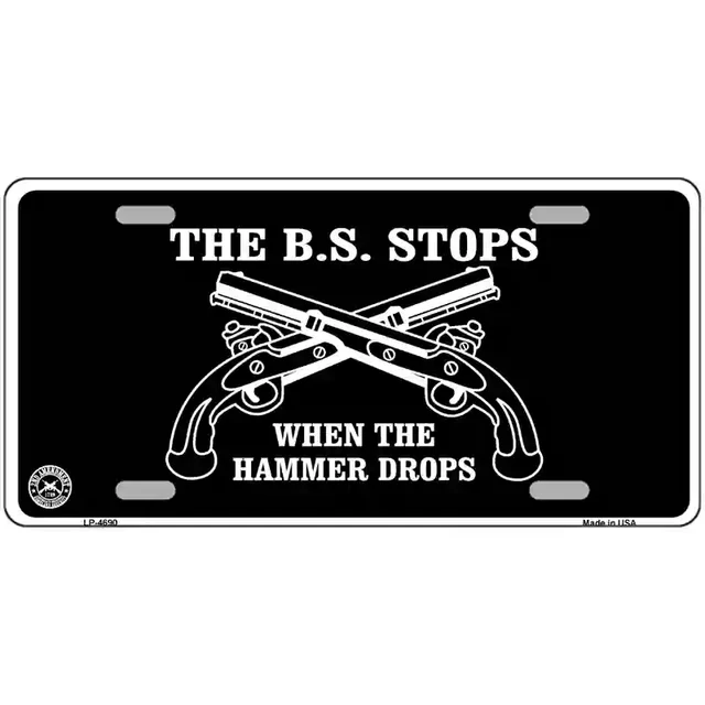 The BS Stops Metal Novelty License Plate - 6&quot; x 12&quot; - €8,68 EUR