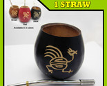 Mate Gourd Yerba Tea Cup With Bombilla Straw Set Artesian Handmade Detox... - $18.99