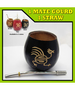 Mate Gourd Yerba Tea Cup With Bombilla Straw Set Artesian Handmade Detox... - £14.93 GBP