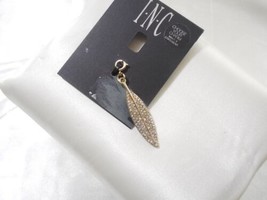 Inc International Concepts Gold-Tone Crystal Leaf Charm B2034 - £5.73 GBP