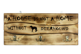 Scottish deerhound, a wooden wall peg, hanger with the picture of a dog - £40.01 GBP