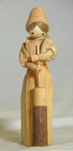 Folk Art Corn Husk Farmer Doll Woman Butter Churn Handmade Traditional Czech - £13.23 GBP