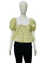 Doen NWOT Womens Floral Printed Green Cotton Crop Short Blouse Tunic Top Size XS - £120.19 GBP