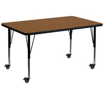 36x72 Rec Oak Activity Table XU-A3672-REC-OAK-H-P-CAS-GG - £320.79 GBP