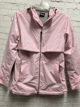 Charles River Apparel Pink Rain Coat Jacket Zip Front Pockets Lined Hood... - $30.96