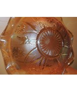 Large 11.5&quot; Iris &amp; Herringbone Depression Glass Bowl Marigold/ Carnival ... - £13.44 GBP