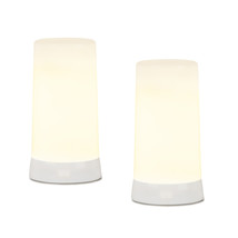 Set of Two White Flameless Pillar Candles - £50.88 GBP