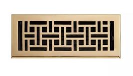 New Polished Brass 4&quot; x 12&quot; Wicker Style Solid Brass Floor Register by Signature - £27.61 GBP