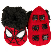 Spider-Man Face Kid&#39;s Fuzzy Slippers Red - £11.77 GBP