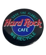 Vintage Hard Rock Cafe Button &quot;Save the Planet We Recycle&quot; Pin - £4.67 GBP