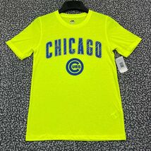 Chicago Cubs Shirt Youth Medium 10-12 Neon Green Majestic Short Sleeve N... - $345.09 MXN