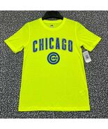 Chicago Cubs Shirt Youth Medium 10-12 Neon Green Majestic Short Sleeve N... - $345.09 MXN