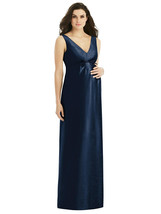 Alfred Sung M439..Sleeveless Satin Twill Maternity Dress..Midnight Navy..Size 6 - £66.48 GBP