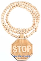 Stop sign new 91.4cm long all natural wood pendant 91.4cm necklace - £12.07 GBP