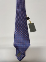 Canali Geometric Silk Tie In LT Blue - $115.00