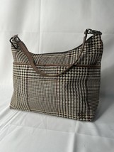 Lauren Ralph Lauren Bag Purse Satchel  Houndstooth/Tartan with Leather Trim - £19.95 GBP