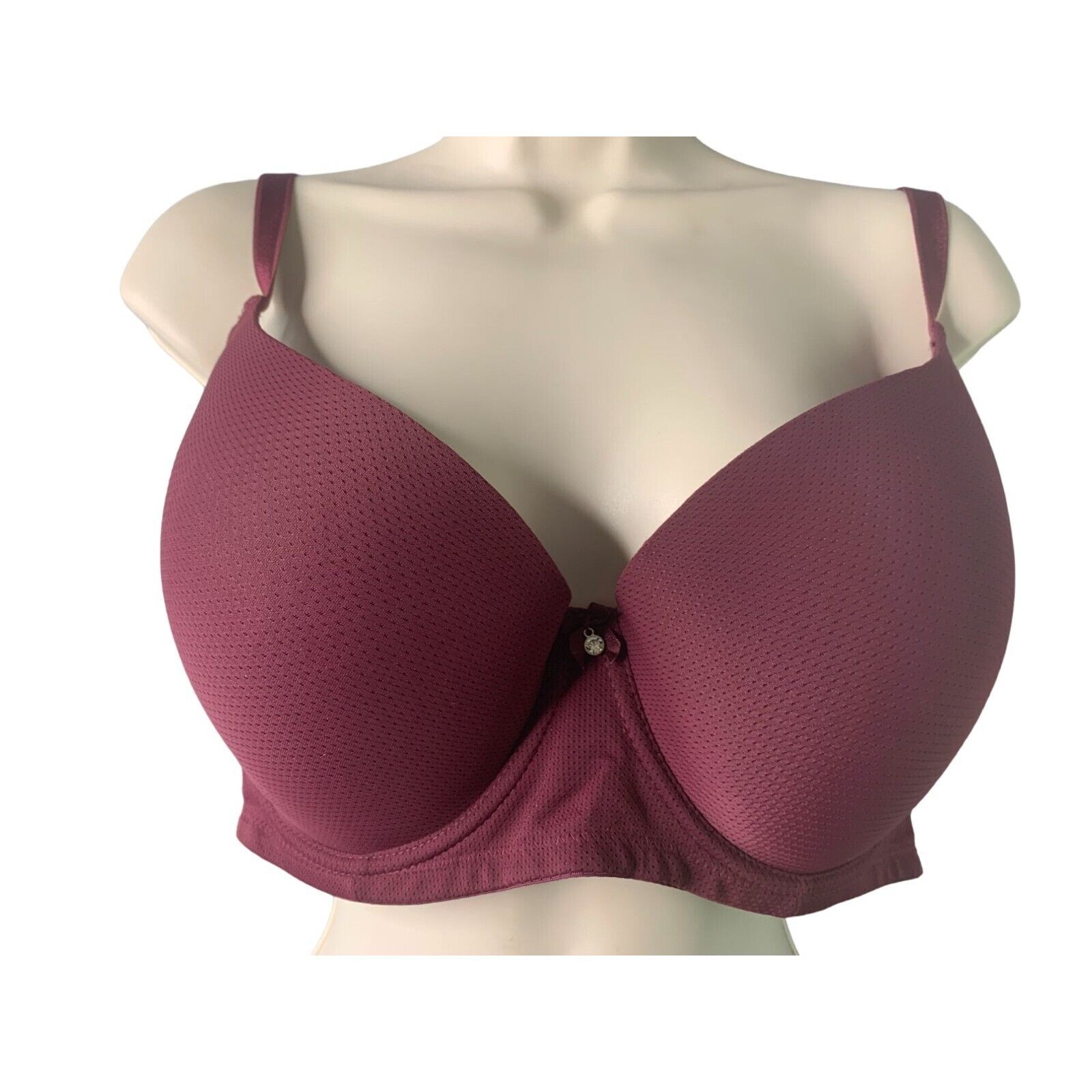 Primary image for Womens Size 40D 105E Bra Padded Burgundy Wine Color Underwire