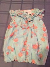 Girls-Lydia Jane dress-Size 12 mo.-blue floral short sleeve-balloon hem ... - $12.49