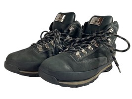 Men’s Timberland Euro Hiker Hiking Boots Genuine Leather Black Nubuck Size 8 - £56.94 GBP
