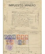 1917 Mexico Mining Tax Document La Luz Gold Mine Sonora Revenue Stamps - £97.72 GBP