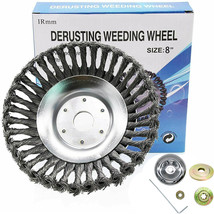 New 8 Inch Steel Wire Wheel Brush Grass Trimmer Head Weed With Adapter K... - $43.99