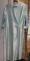 Vintage Cachet Satin Gown Womens Small Seafoam Green Housecoat - $14.85