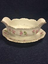  Vintage C.T.Atwasser Germany Gravy Boat Serving Pieces Antique Rose Pattern - £32.70 GBP