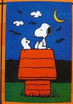 Peanuts Snoopy &amp; Woodstock The Ghost Halloween One Sided Garden Flag,12&quot;w X 18&quot;l - $35.59