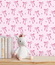 Peel and Stick Wallpaper, 17.3 Inch x 6.5 Feet, Bow and Love Design Self... - $16.99