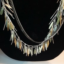 Stella &amp; Dot Fringe Necklace 34&quot; Beaded Multi Strand Metal Retired Choker - £43.68 GBP