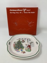 Nikko Christmas Giftware 10&quot; Serving Tray Japan &quot;Deck The Halls&quot; Christm... - $27.50