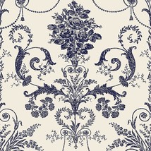 Laura Ashley Josette Off White And Midnight Wallpaper - £59.85 GBP