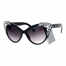 Women&#39;s Cat Eye Sunglasses Shiny Silver Decor Stylish Fashion Shades UV400 - £9.55 GBP