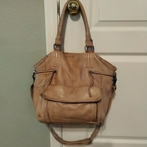 Day and Mood Handbag-Large Brown Beige Satchel with shoulder strap - $108.90